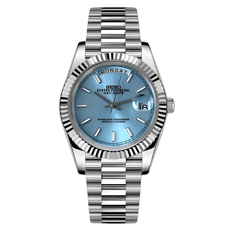 Montre Seiko Mod SEIKODATE bleu clair - Time2Seiko