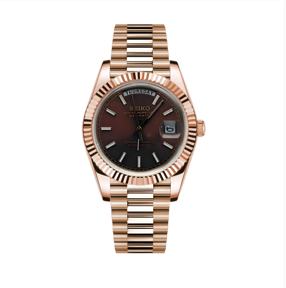 Montre Seiko Mod SEIKODATE chocolat - Time2Seiko