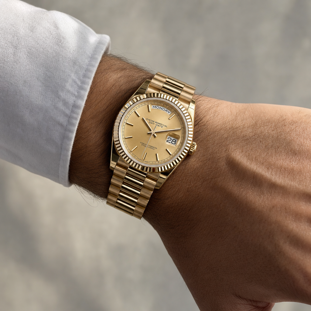 Montre Seiko mod SEIKODATE or portée au poignet — Time2Seiko