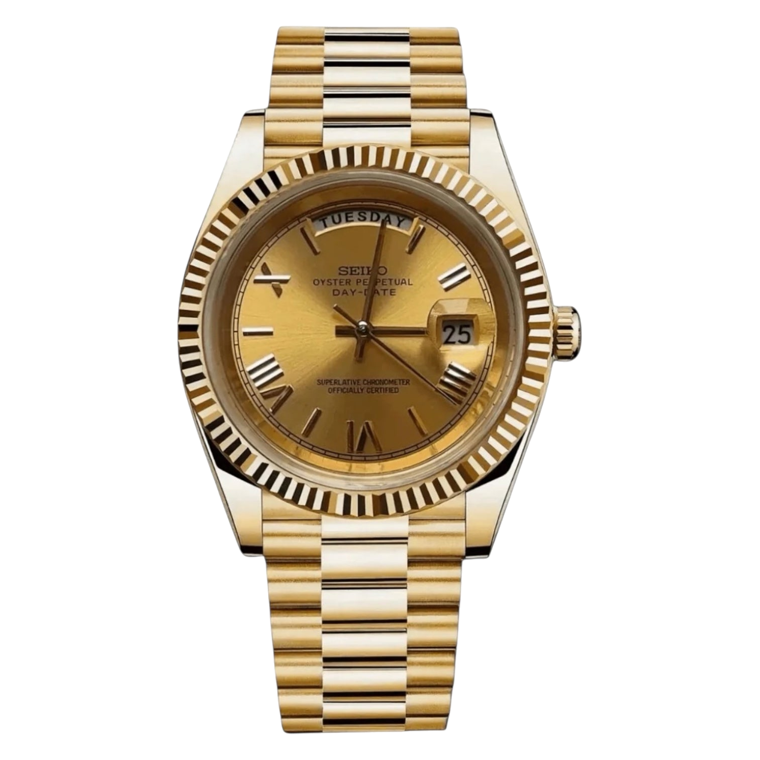 Montre Seiko Mod SEIKODATE roman or - Time2Seiko