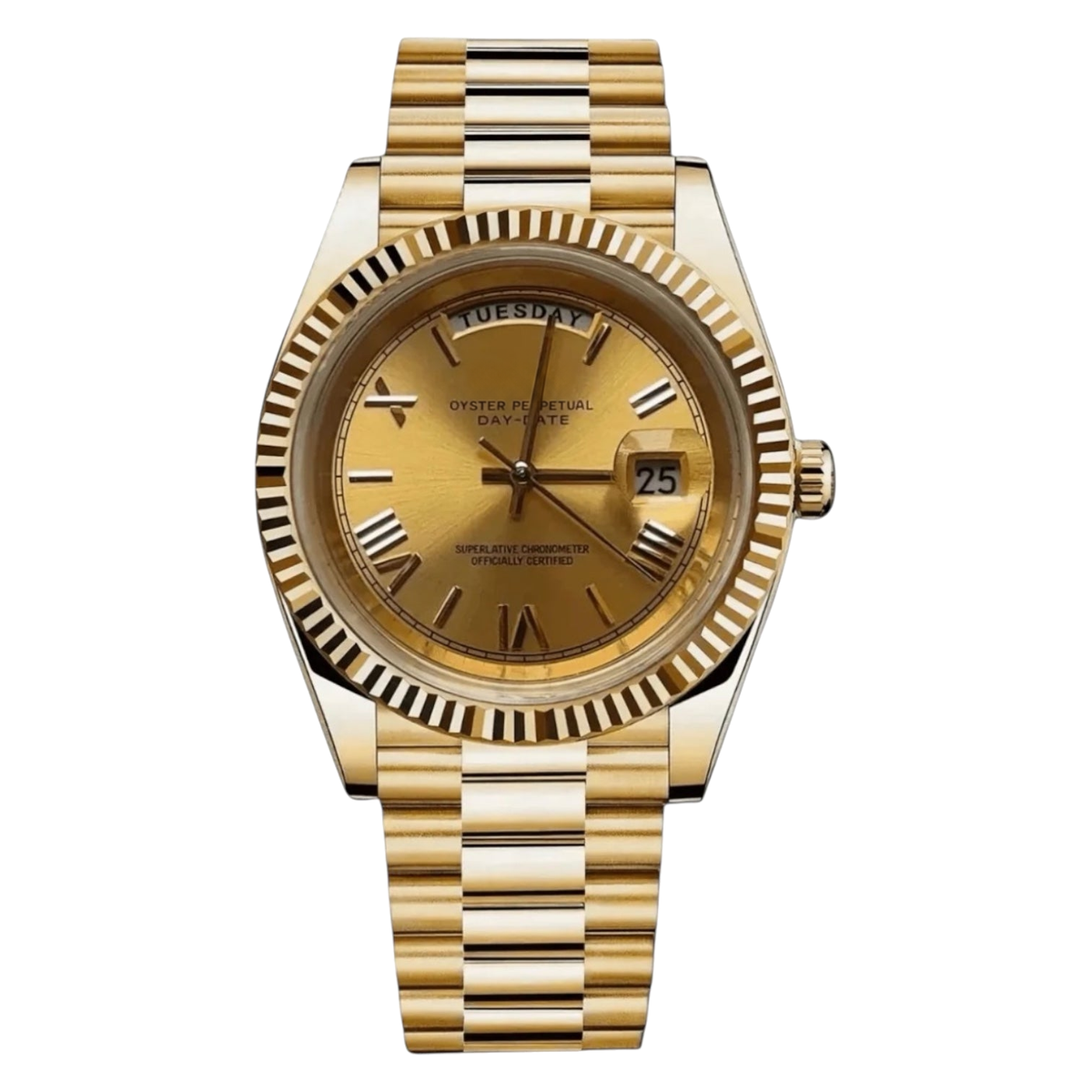 Montre Seiko mod SEIKODATE roman or, sur fond blanc — Time2Seiko