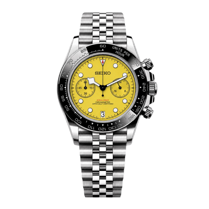 Montre Seiko Mod SEIKODOR chrono jaune - Time2Seiko