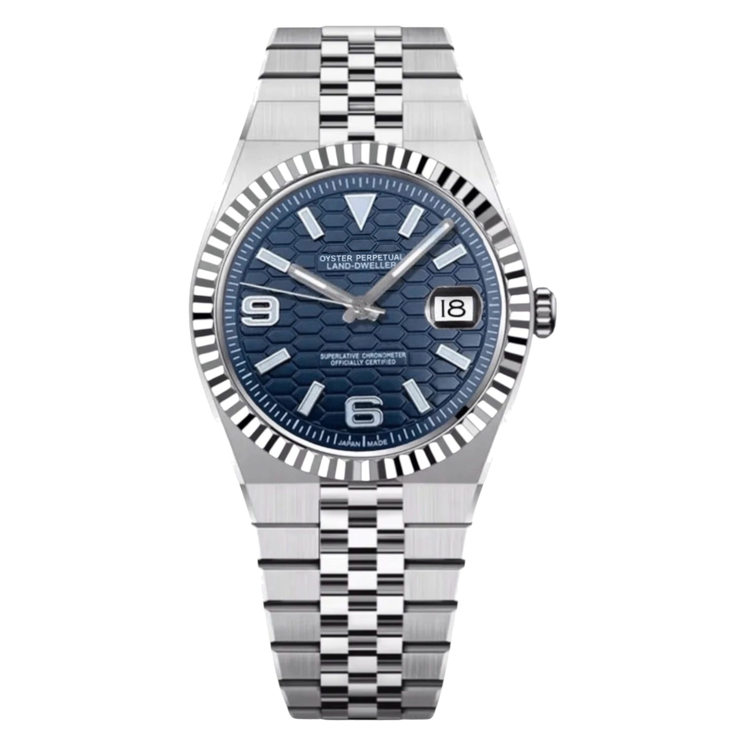 Montre Seiko mod SEIKODWELLER bleu marine, sur fond blanc — Time2Seiko