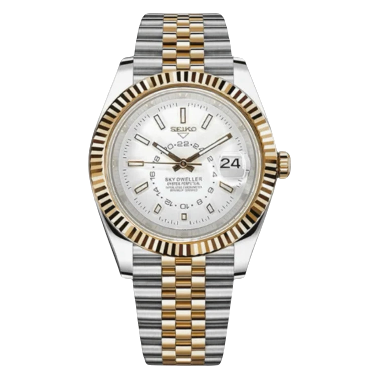 Montre Seiko Mod SEIKODWELLER two-tone or blanche - Time2Seiko