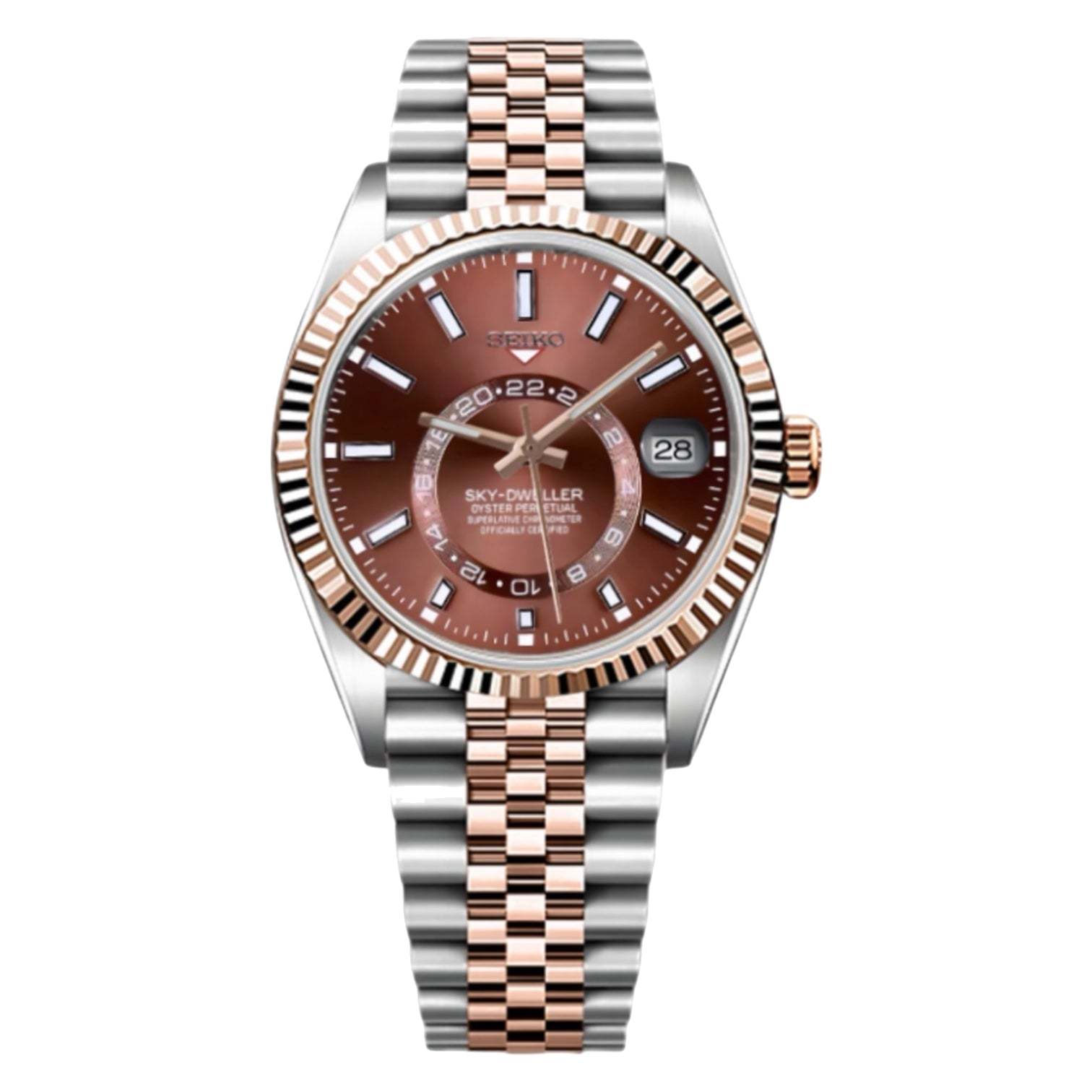 Montre Seiko Mod SEIKODWELLER two-tone or rose - Time2Seiko