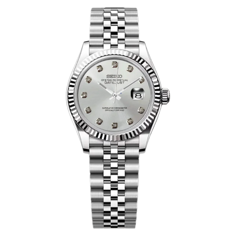 Montre Seiko Mod SEIKOJUST femme blanche diamants - Time2Seiko