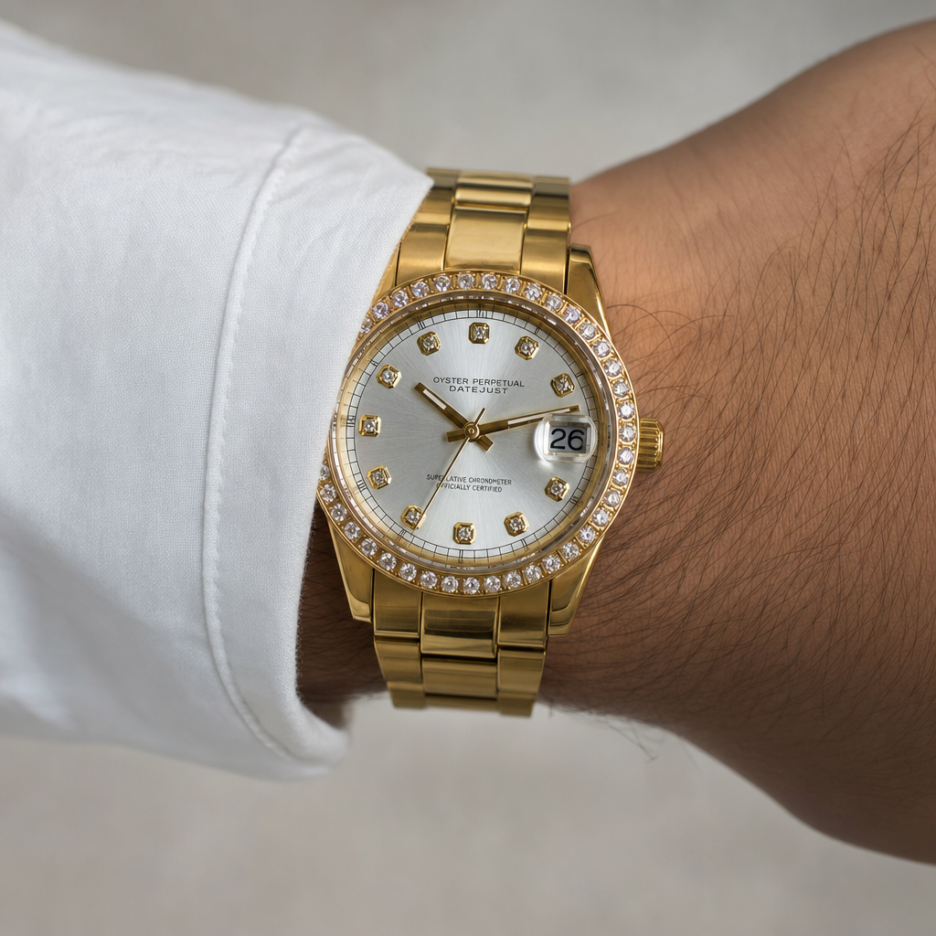 Montre Seiko mod SEIKOJUST Or Femme portée au poignet — Time2Seiko