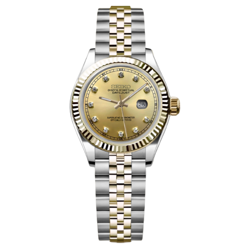 Montre Seiko Mod SEIKOJUST femme two-tone or diamants - Time2Seiko