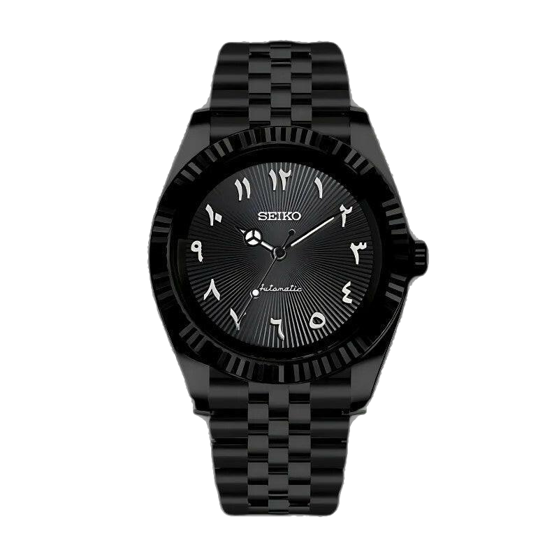 Montre Seiko Mod SEIKOJUST full black arabic - Time2Seiko