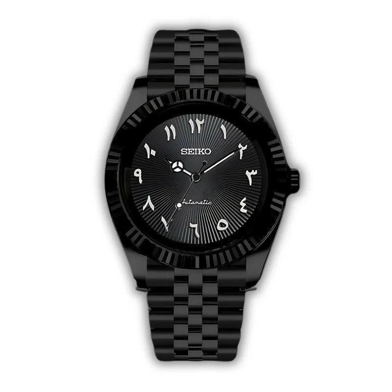 Montre Seiko Mod SEIKOJUST full black arabic - Time2Seiko