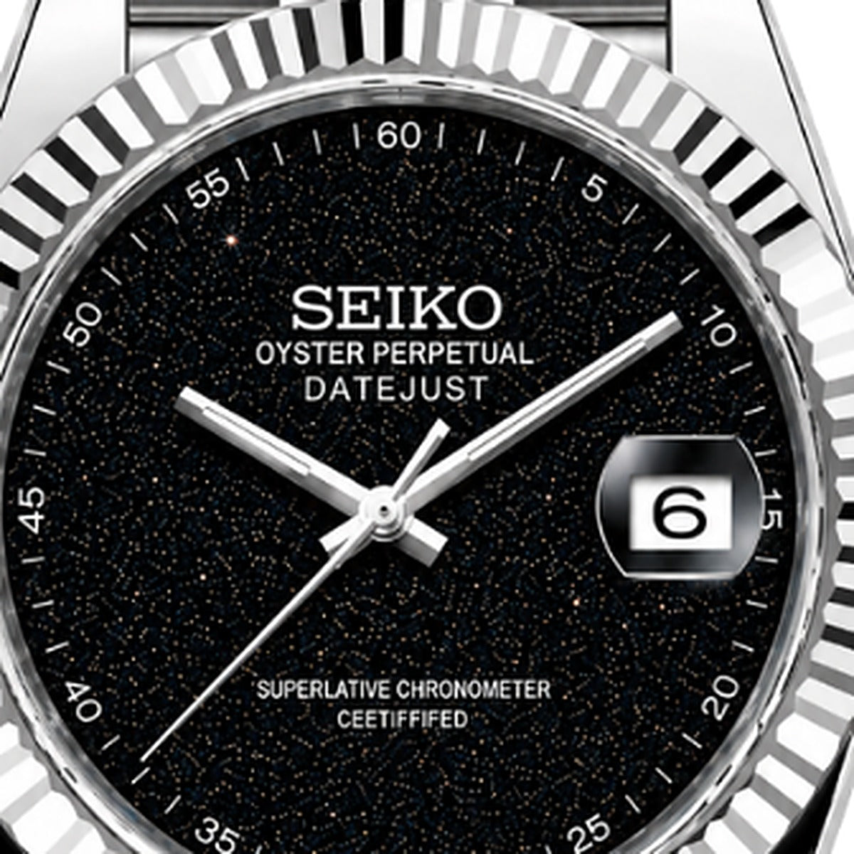 SEIKOJUST galaxy — macro cadran aventurine étoilé — Time2Seiko