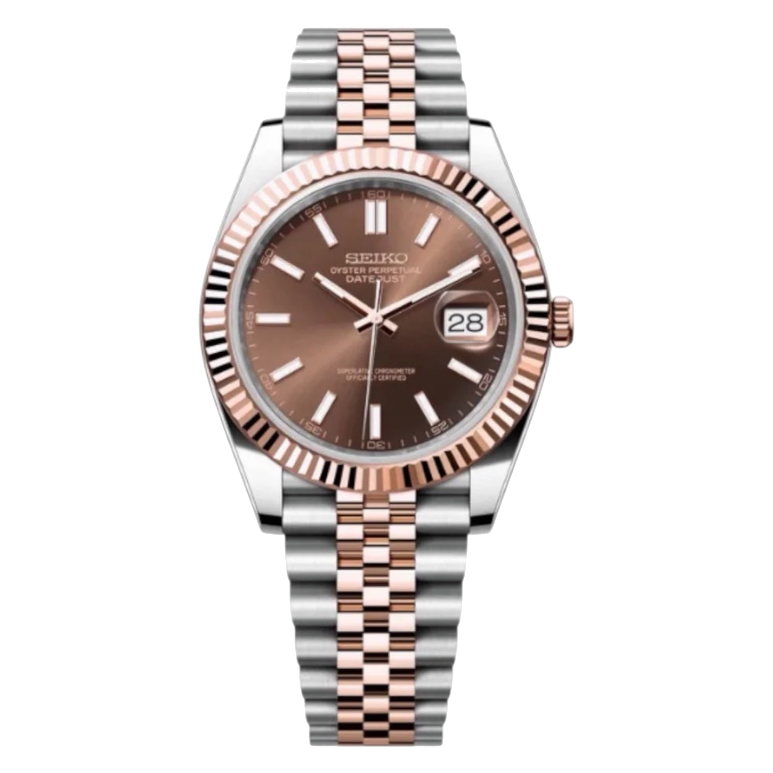 Montre Seiko Mod SEIKOJUST or rose two-tone - Time2Seiko