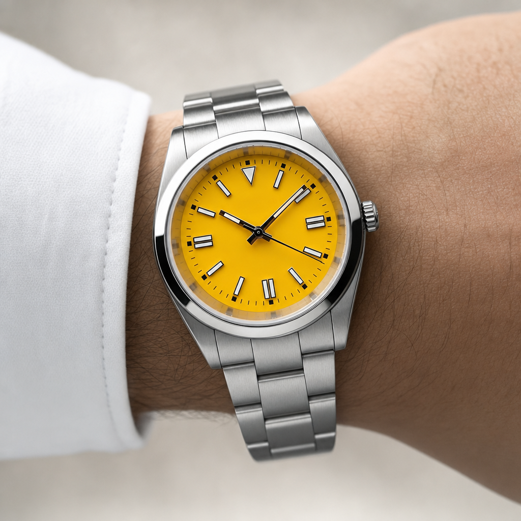 Montre Seiko mod SEIKOJUST oyster soleil portée au poignet — Time2Seiko