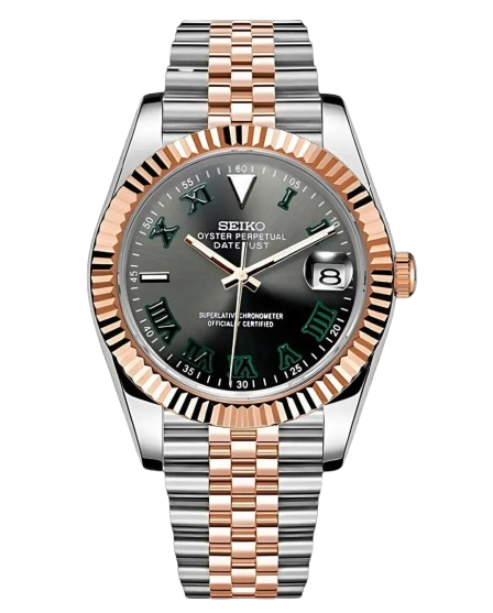 Montre Seiko mod SEIKOJUST wimbledon two tone, vue de face — Time2Seiko