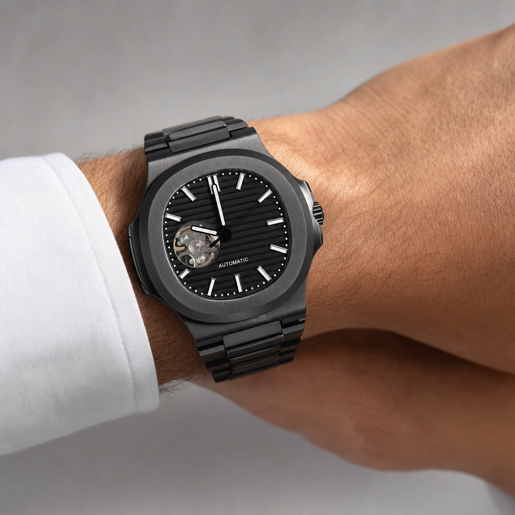 Montre Seiko mod SEIKOLUS black edition portée au poignet — Time2Seiko