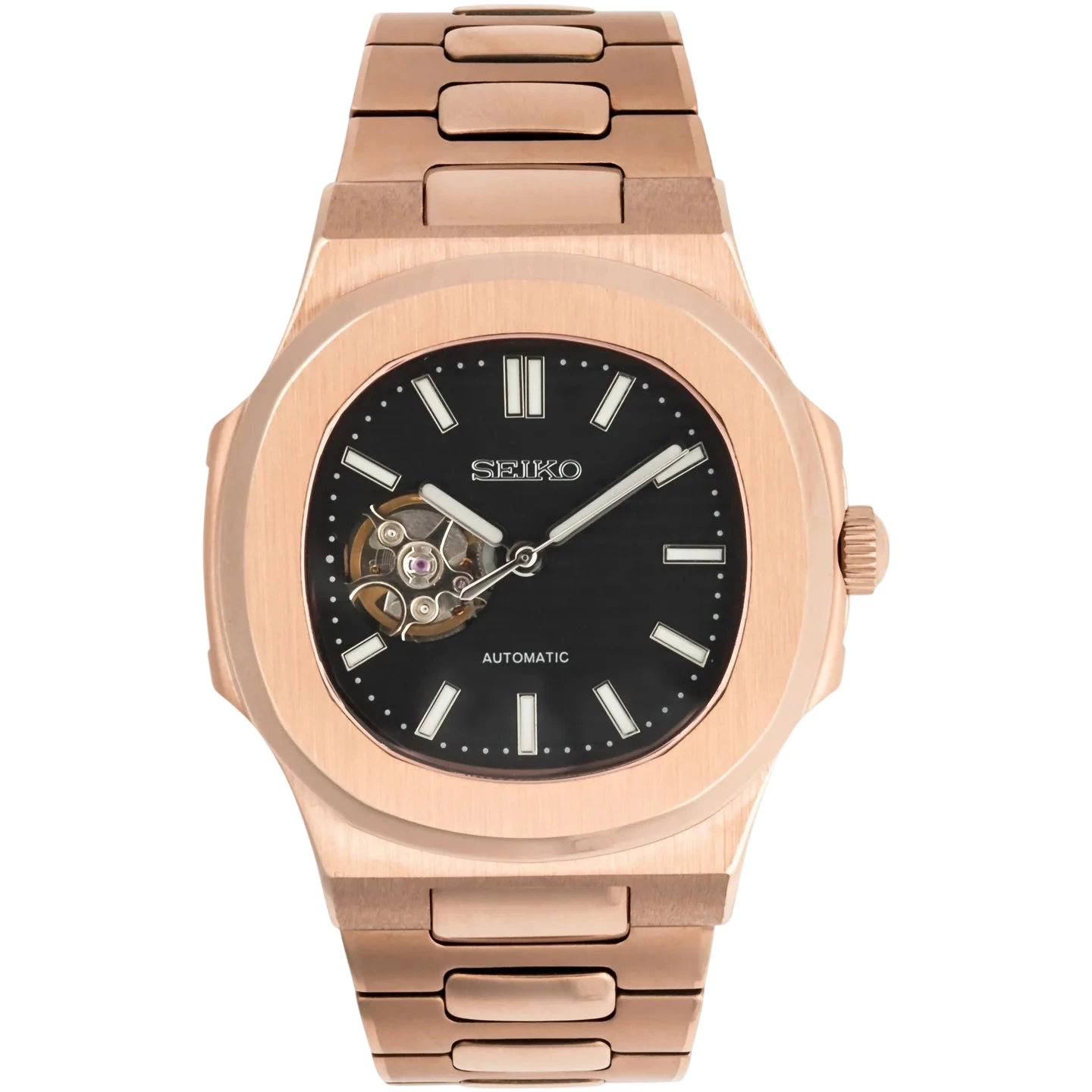 Montre Seiko Mod SEIKOLUS rose cœur ouvert - Time2Seiko