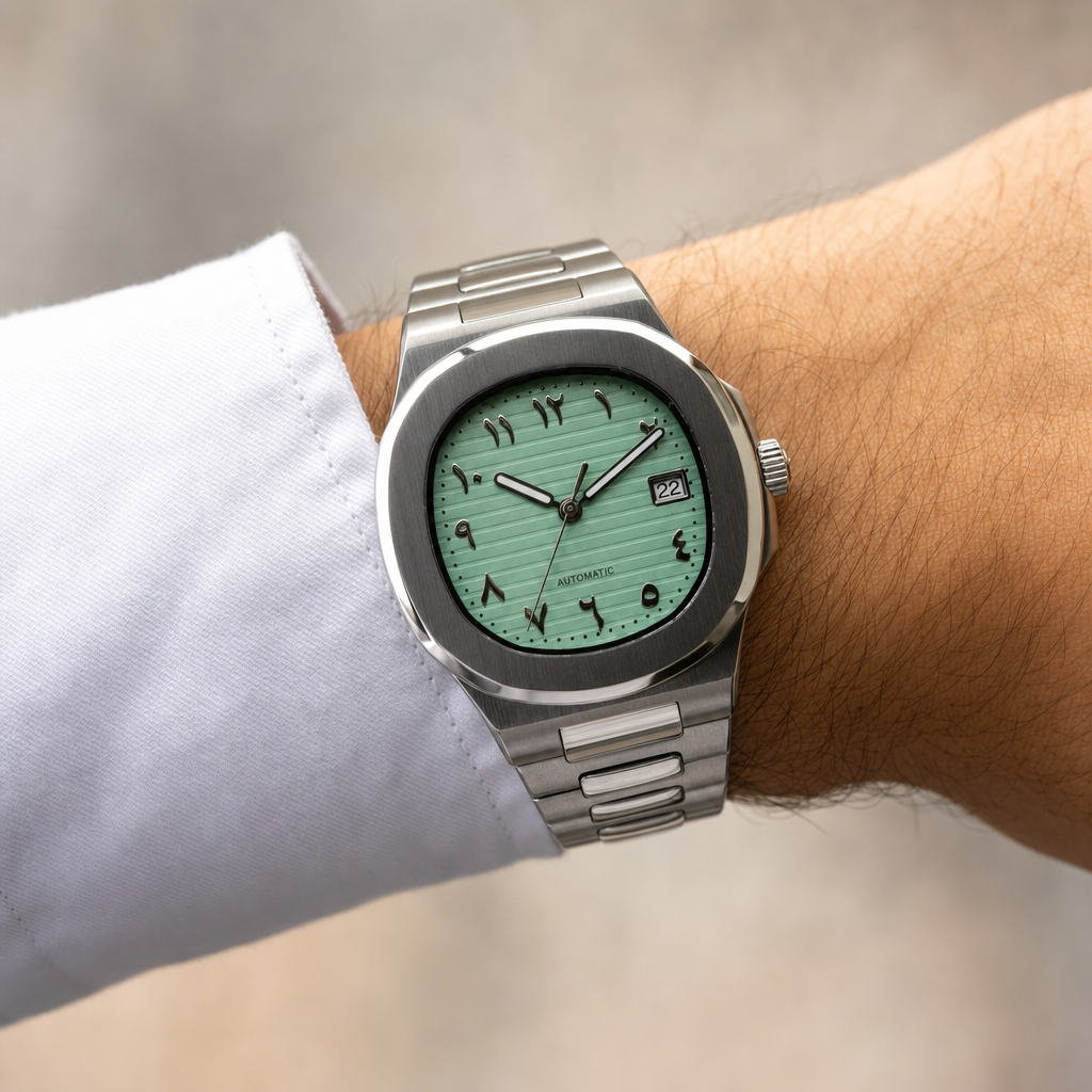Montre Seiko mod SEIKOLUS Tiffany arabic portée au poignet — Time2Seiko