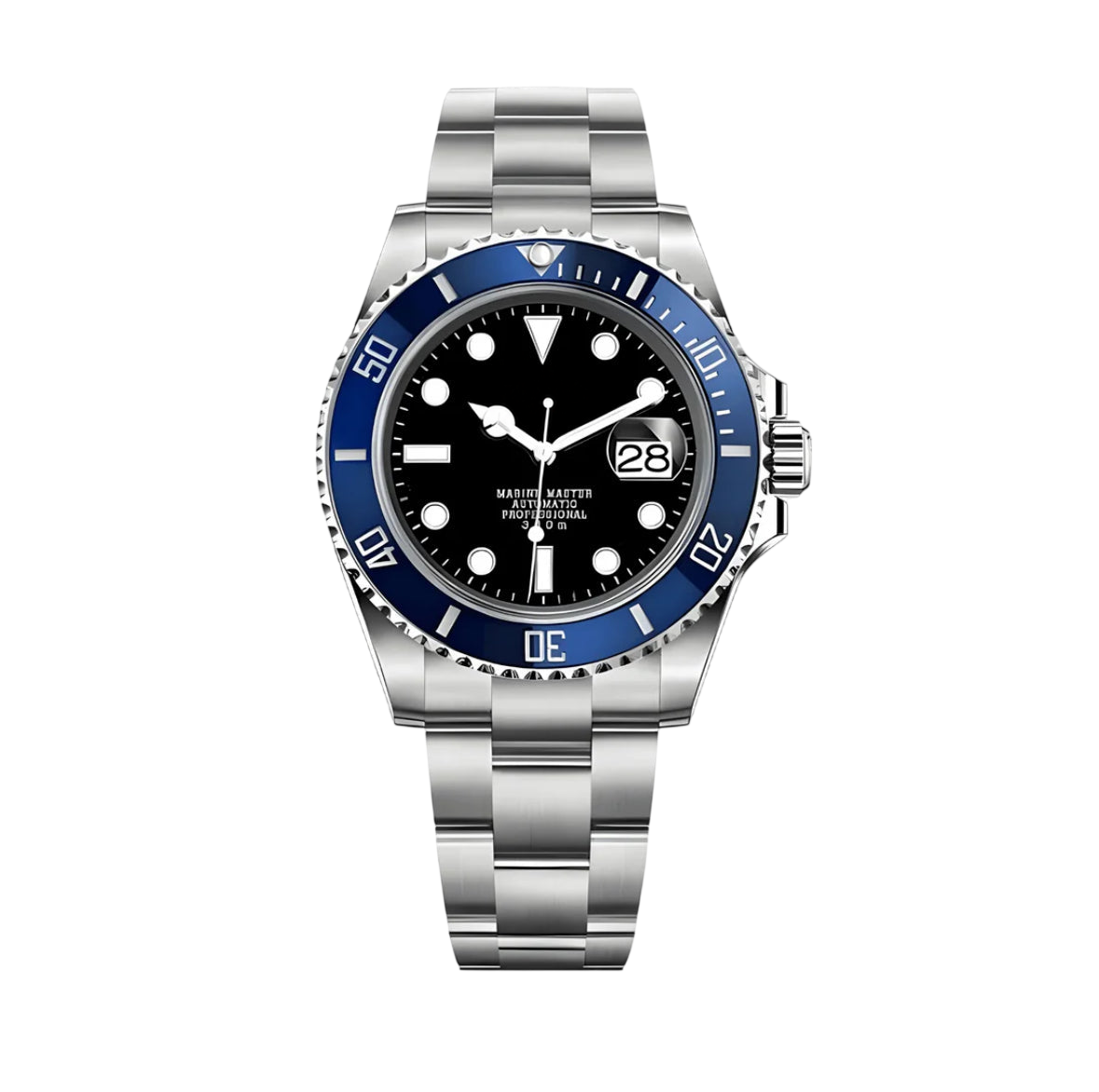 Montre Seiko mod SEIKOMARINER bleue, vue de face — Time2Seiko