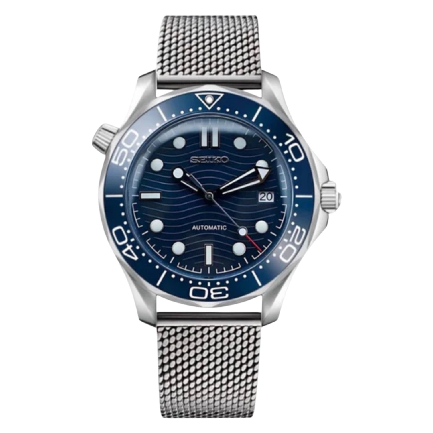 Montre Seiko Mod SEIKOMARINER master bleue wire - Time2Seiko