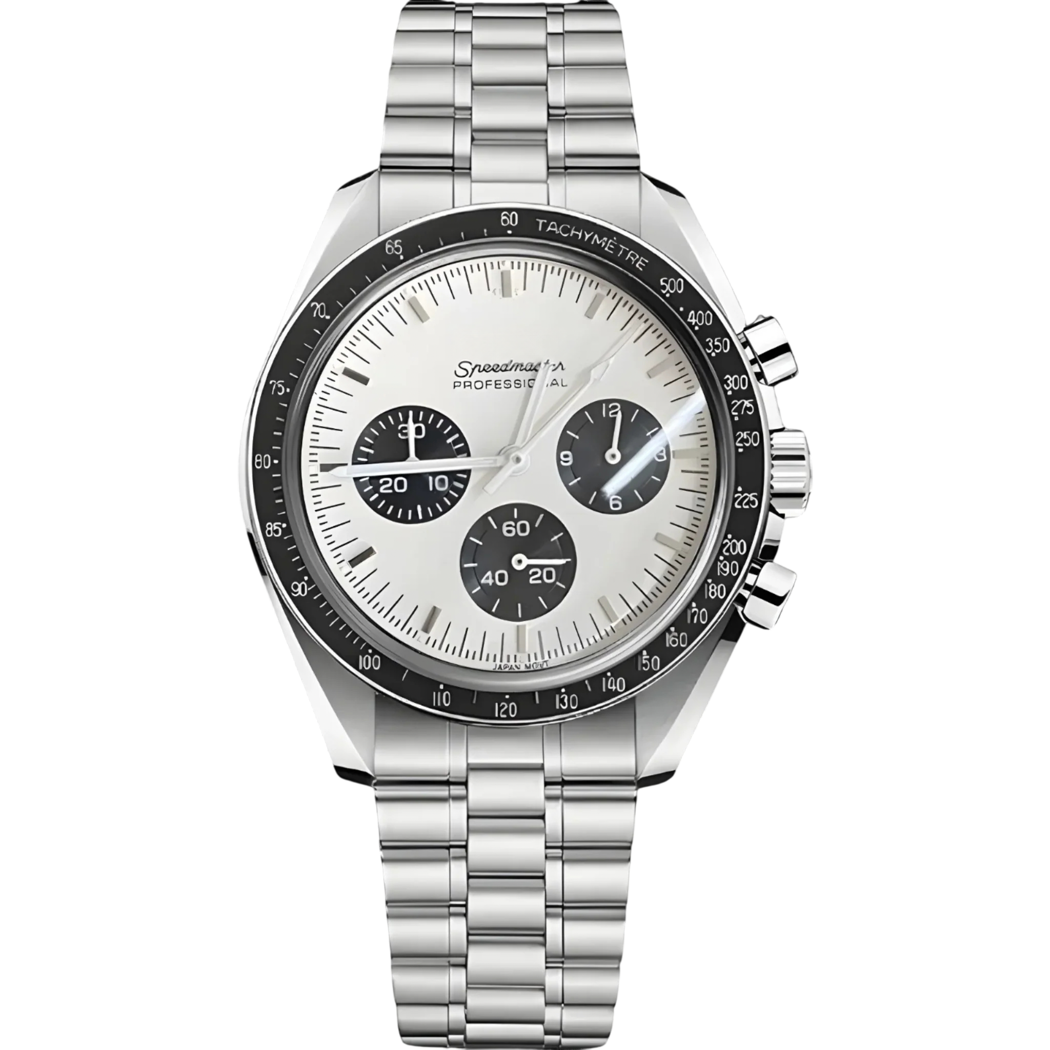 Montre Seiko mod SEIKOSPEED blanche, vue de face — Time2Seiko