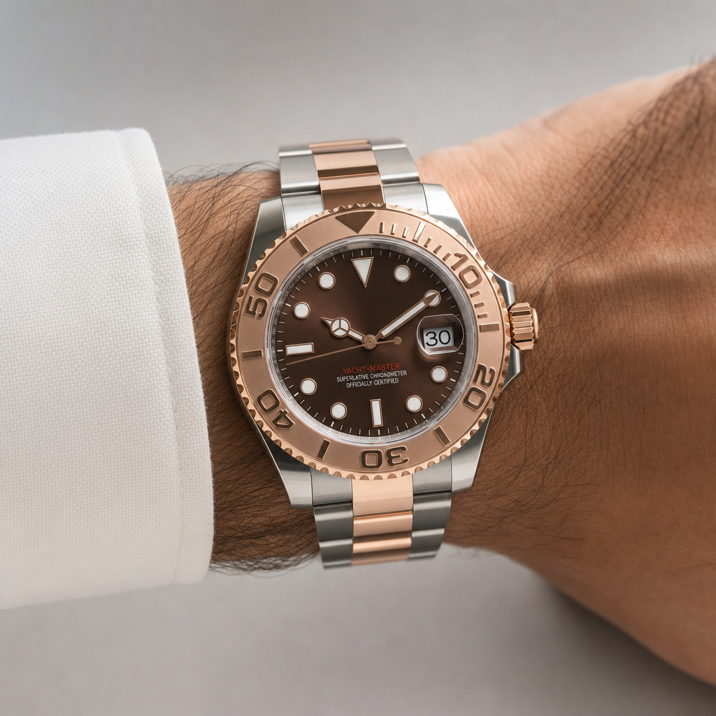 Montre Seiko mod SEIKOMARINER two tone portée au poignet — Time2Seiko