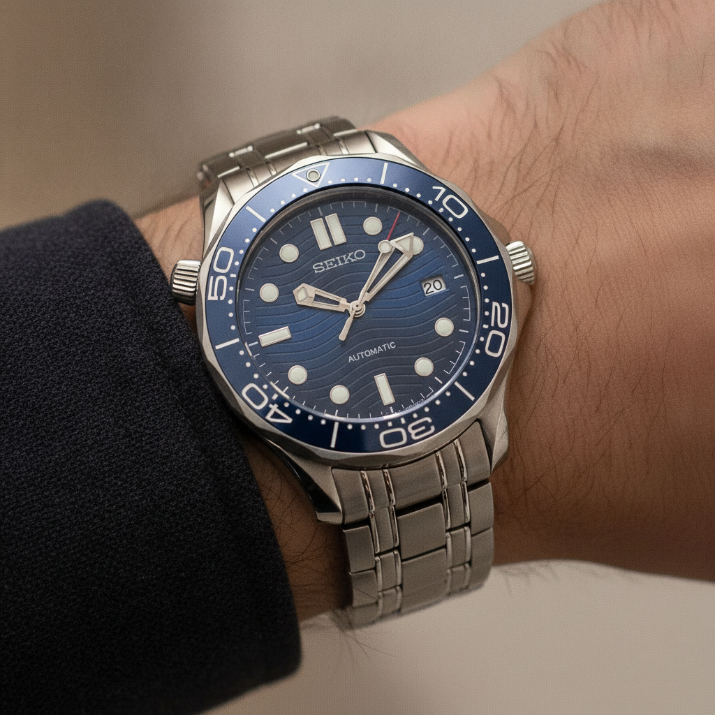 SEIKOMASTER blue — worn on the wrist — Time2Seiko
