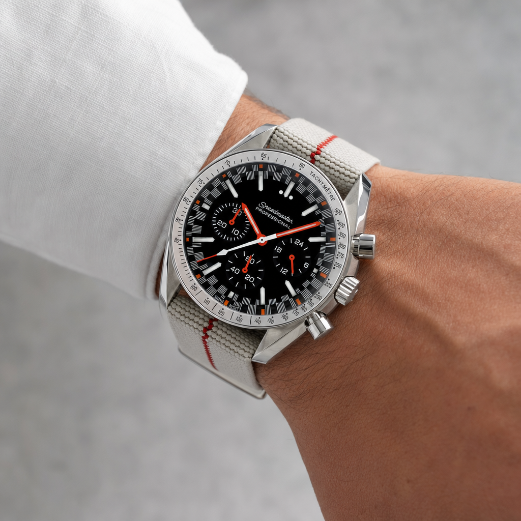 Montre Seiko mod SEIKOSPEED fuji redline portée au poignet — Time2Seiko