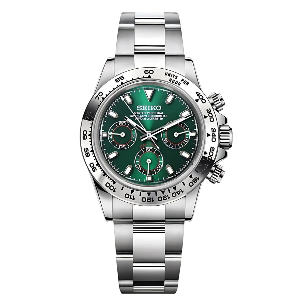 Montre Seiko Mod SEIKONA argent verte - Time2Seiko
