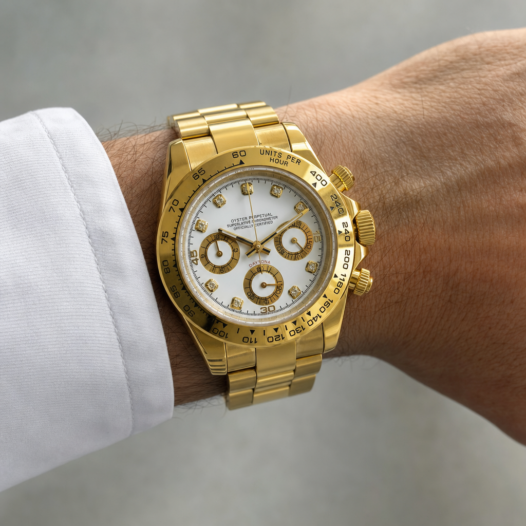 Montre Seiko mod SEIKONA or portée au poignet — Time2Seiko