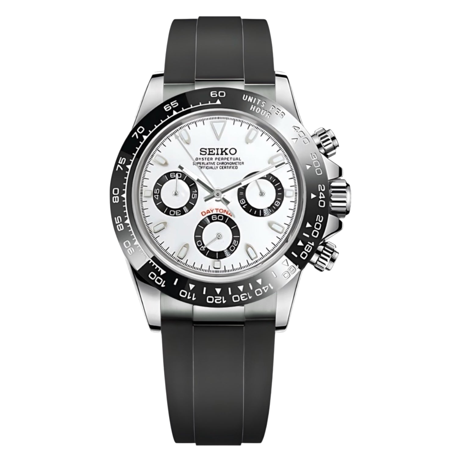 Montre Seiko Mod SEIKONA panda caoutchouc - Time2Seiko