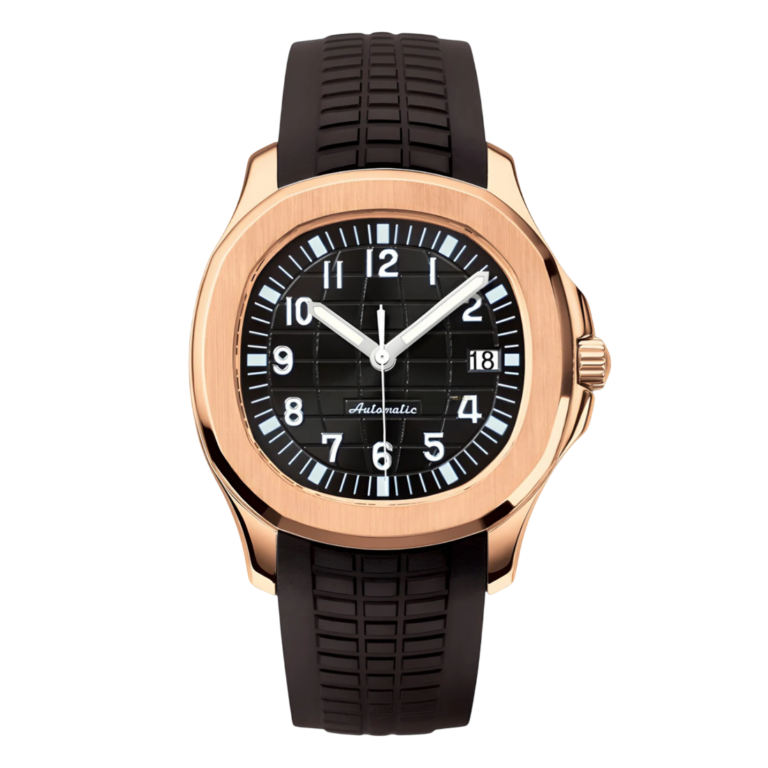 Montre Seiko mod SEIKONAUT or rose, vue de face — Time2Seiko